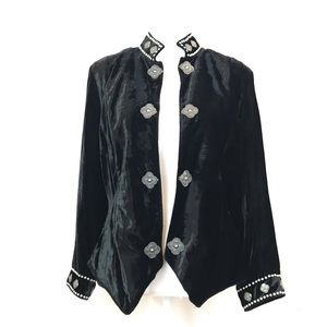 Double D Ranch Wear Black Velvet Studded Jacket